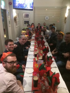 Seniors enjoy their Christmas dinner at the Parador.