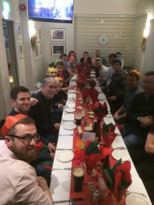 Seniors enjoy their Christmas dinner at the Parador.