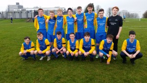 U15 team sporting black armbands paying their respects to Stevie Milburn.